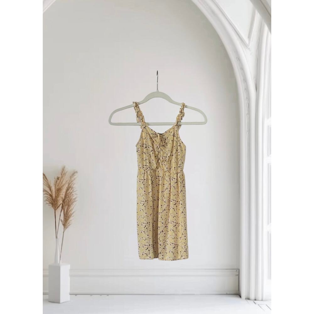 🇺🇦 Girls AUW Summer Dress Yellow Floral Size 7 🇺🇦